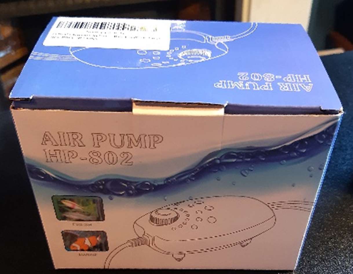 Air Pump for Aquarium HP-802 sold on Amazon: photo 2 of 2 from the OPSS notice of 22 Jul 2022