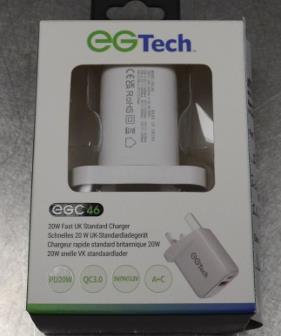 EGTech 20W Fast Charger: photo 2 of 2 from the OPSS notice of 11 Aug 2026