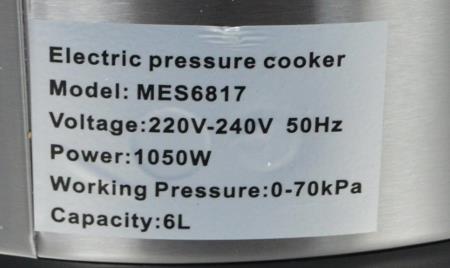 Electric Pressure Cooker 6L: photo 2 of 2 from the OPSS notice of 18 Aug 2026