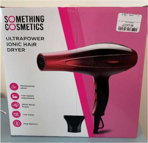 Elgetec & Something Cosmetics Ultrapower Ionic Hair Dryer: photo 2 of 2 from the OPSS notice of 28 Jul 2022