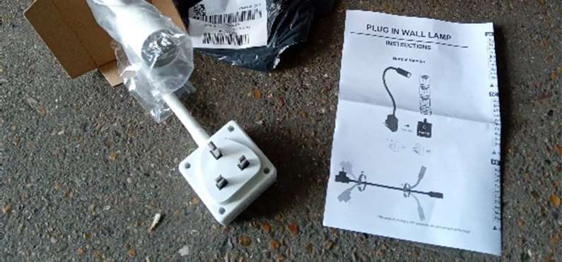 Enuotek Plug In Wall Lamp sold on Amazon: photo 2 of 2 from the OPSS notice of 11 Mar 2022