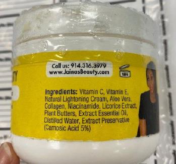 Jaina Beauty Lightening Face Cream: photo 2 of 2 from the OPSS notice of 19 Jul 2024