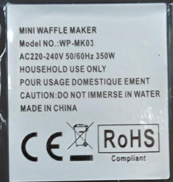 Mini Waffle Maker sold on Amazon: photo 1 of 2 from the OPSS notice of 14 Aug 2023