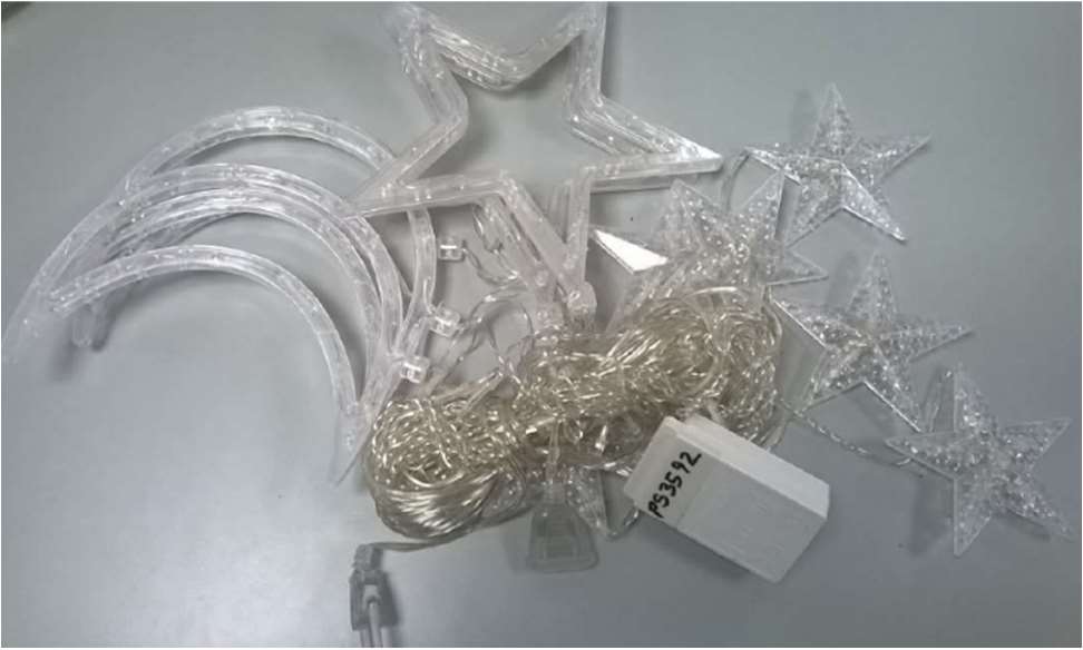 Star and Moon-Shaped LED Lighting Chain: photo from the OPSS notice of 7 Aug 2023