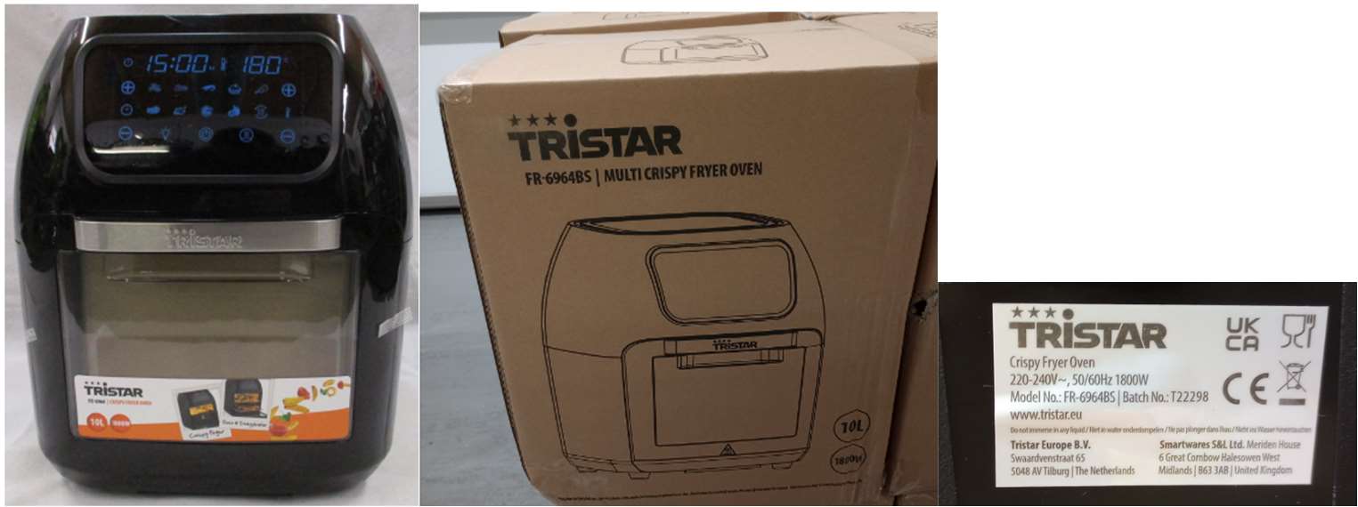 Tristar Multi Crispy Fryer Oven: photo from the OPSS notice of 14 Aug 2023