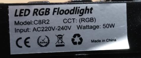 Tycolit LED RGB Floodlight: photo 2 of 2 from the OPSS notice of 14 Aug 2023