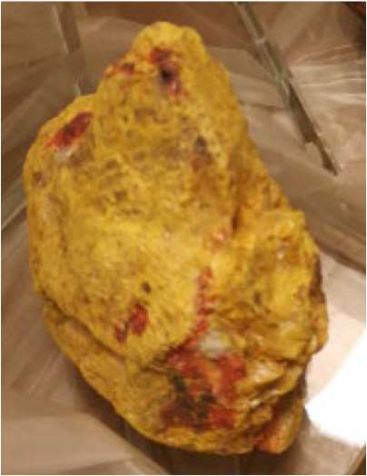 Yellow Orpiment Mineral Bookends: photo 2 of 2 from the OPSS notice of 24 Feb 2023